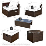 8 Pieces Patio Space-Saving Rattan Furniture Set with Storage Box and Waterproof Cover - Image 4