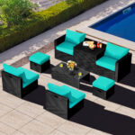 8 Pieces Patio Furniture Set with Storage Box and Waterproof Cover - Image 3
