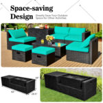 8 Pieces Patio Furniture Set with Storage Box and Waterproof Cover - Image 8