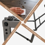 3 Pieces Dining Table Set with 2 Foldable Stools for Small Space - Image 10