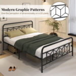 Platform Bed with High Headboard and Snap Lock Metal Slats - Image 10