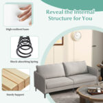 Modern 76 Inch Loveseat Sofa Couch for Apartment Dorm with Metal Legs - Image 8