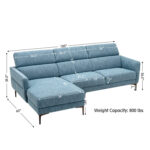 105 Inch L-Shaped Sofa Couch with 3 Adjustable Headrests - Image 5