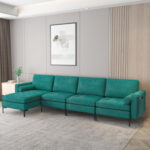 Modular L-shaped 4-Seat Sectional Sofa with Reversible Chaise and 2 USB Socket - Image 3