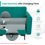 Modular L-shaped 4-Seat Sectional Sofa with Reversible Chaise and 2 USB Socket - Image 7