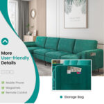 Modular L-shaped 4-Seat Sectional Sofa with Reversible Chaise and 2 USB Socket - Image 6