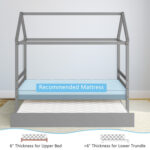 Kids Platform Bed Frame with Roof for Bedroom - Image 8