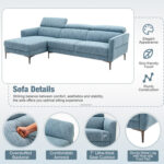 105 Inch L-Shaped Sofa Couch with 3 Adjustable Headrests - Image 8