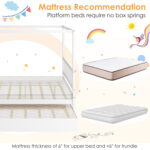 Full Size Canopy Bed Frame with Trundle and Headboard for Kids - Image 8
