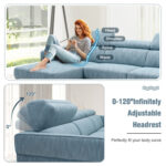 105 Inch L-Shaped Sofa Couch with 3 Adjustable Headrests - Image 7