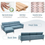 105 Inch L-Shaped Sofa Couch with 3 Adjustable Headrests - Image 9