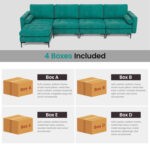 Modular L-shaped 4-Seat Sectional Sofa with Reversible Chaise and 2 USB Socket - Image 11