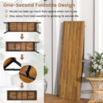 Outdoor Dining Table and Bench Set with Acacia Wood Top for Yard Garden Poolside - Image 9