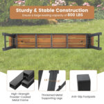 Outdoor Dining Table and Bench Set with Acacia Wood Top for Yard Garden Poolside - Image 12