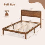 Twin/Full/Queen Size Bed Frame with Headboard and Wooden Slats Support - Image 4