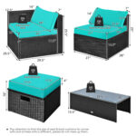 8 Pieces Patio Furniture Set with Storage Box and Waterproof Cover - Image 4