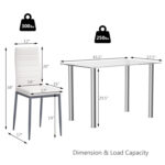 5 Pieces Dining Set with 4 PVC Leather Chairs - Image 5