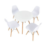 5 Pieces Dining Table Set With Solid Wood Leg
