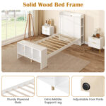 Twin/Full Size Bed Frame with 2 USB Ports with Storage Headboard and Lights - Image 10