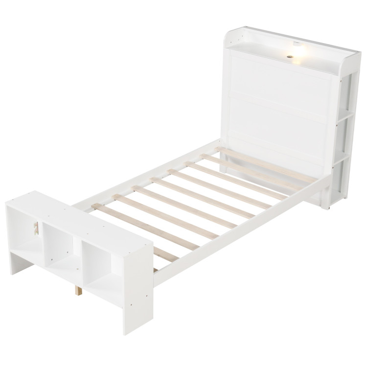 twinSize_Bed_Frame_with_USBPorts_StorageHeadboardFoot_wh-3.jpg Twin/Full Size Bed Frame with 2 USB Ports with Storage Headboard and Lights - Image 1