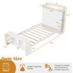 Twin/Full Size Bed Frame with 2 USB Ports with Storage Headboard and Lights - Image 4