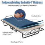Rollaway Guest Bed with Sturdy Steel Frame and Memory Foam Mattress Made in Italy - Image 13