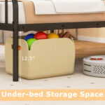 Twin Size Bed Frame with Headboard and Safety Side Guardrails - Image 11