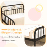 Twin Size Bed Frame with Headboard and Safety Side Guardrails - Image 10