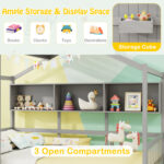 Twin Size House Bed with 2 Storage Drawers and Fence Guardrails - Image 10