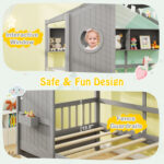 Twin Size House Bed with 2 Storage Drawers and Fence Guardrails - Image 7