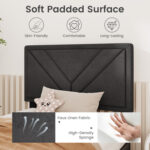 Upholstered Platform Bed with Tufted Headboard and Wooden Slats - Image 6