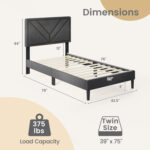 Upholstered Platform Bed with Tufted Headboard and Wooden Slats - Image 4