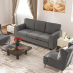 Upholstered Teddy Velvet 3-Seat Sofa with Comfy Back Pillows - Image 5