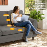 Upholstered Teddy Velvet 3-Seat Sofa with Comfy Back Pillows - Image 7