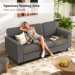 Upholstered Teddy Velvet 3-Seat Sofa with Comfy Back Pillows - Image 10