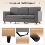 Upholstered Teddy Velvet 3-Seat Sofa with Comfy Back Pillows - Image 8
