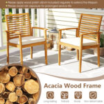 Acacia Wood 7-Piece Patio Dining Set with Umbrella Hole - Image 6