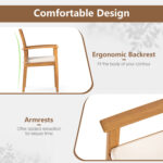 Acacia Wood 7-Piece Patio Dining Set with Umbrella Hole - Image 7