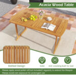 Acacia Wood 7-Piece Patio Dining Set with Umbrella Hole - Image 9