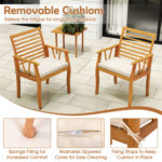 7Â Pieces AcaciaÂ WoodÂ PatioÂ DiningÂ Set withÂ 1.97 Inch Umbrella Hole and Padded Cushions - Image 5
