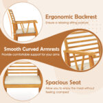 7Â Pieces AcaciaÂ WoodÂ PatioÂ DiningÂ Set withÂ 1.97 Inch Umbrella Hole and Padded Cushions - Image 7