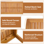 AcaciaÂ WoodÂ OutdoorÂ TableÂ andÂ BenchÂ ChairsÂ Set withÂ 1.97 Inch Umbrella Hole - Image 6