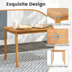AcaciaÂ WoodÂ OutdoorÂ TableÂ andÂ BenchÂ ChairsÂ Set withÂ 1.97 Inch Umbrella Hole - Image 10