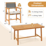 7-Piece Patio Dining Set for 6 People Farmhouse Furniture - Image 5