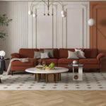 Accent Chair + Side Table + L-Shaped Sectional Sofa /3-Piece Modern Living Room Furniture Set/ - Image 2