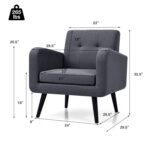 Accent Chair + Side Table + L-Shaped Sectional Sofa /3-Piece Modern Living Room Furniture Set/ - Image 6