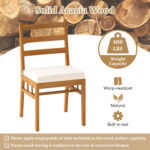 7 Pieces Patio Acacia Wood Dining Set Outdoor Rectangular Table and Chairs Set - Image 7