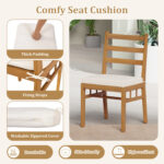 7 Pieces Patio Acacia Wood Dining Set Outdoor Rectangular Table and Chairs Set - Image 8