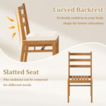 7 Pieces Patio Acacia Wood Dining Set Outdoor Rectangular Table and Chairs Set - Image 9