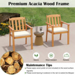7 Pieces Patio Dining Table Set 63â€ Rectangle Table and 6 Acacia Wood Armchairs - Image 7